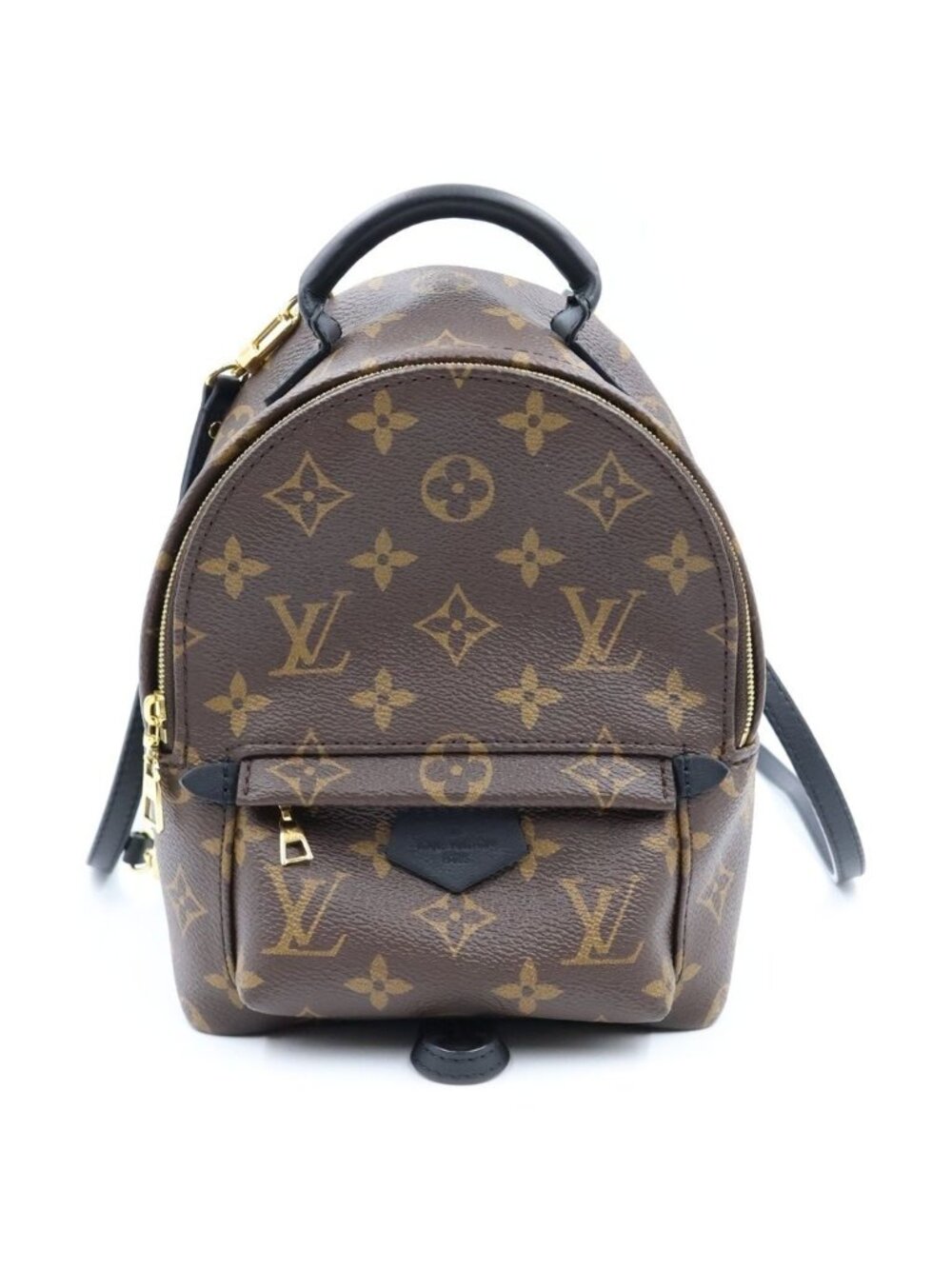 Louis Vuitton Monogram Palm Springs Mini Backpack Mini Bag Brown Black Leather